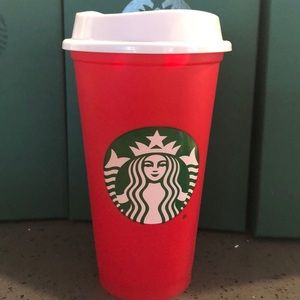 Starbucks red reusable cup
